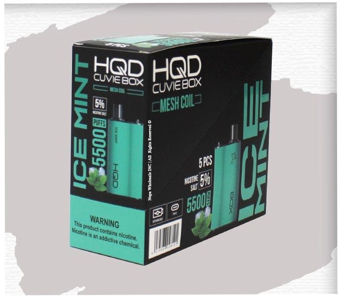 HQD BOX 5% ICE MINT 1*5PK DISPOSABLE(5500)