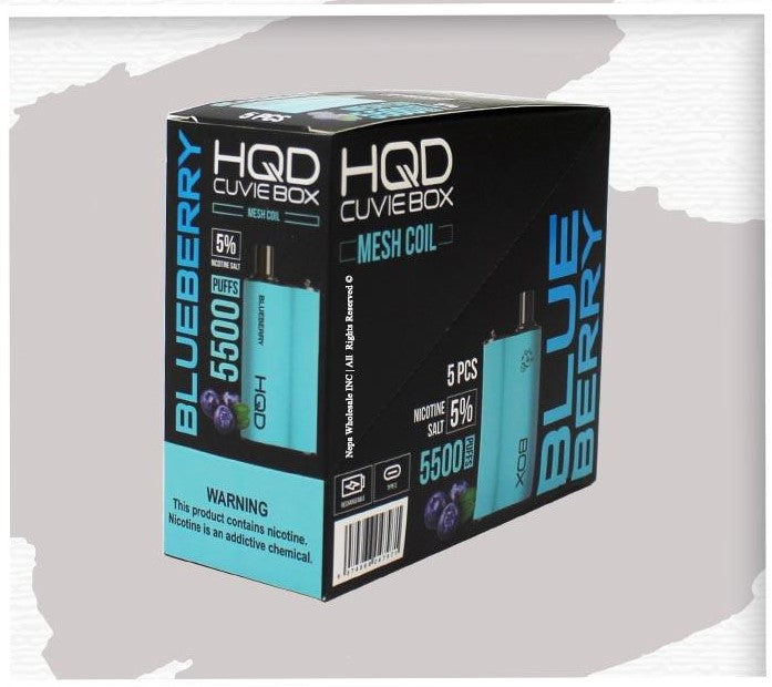 HQD BOX 5% BLUEBERRY 1*5PK DISPOSABLE(5500)