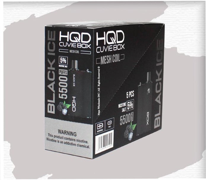 HQD BOX 5% BLACK ICE 1*5PK DISPOSABLE(5500)